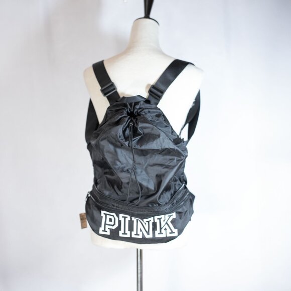 Victoria Secret PINK Convertible Backpack Fanny Pack Black NWT - Picture 4 of 12
